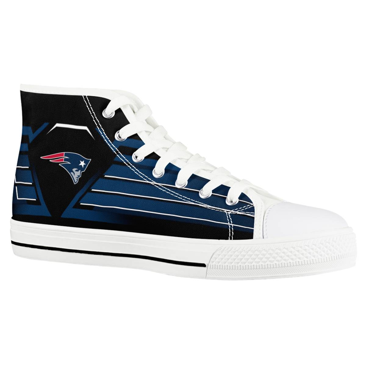 Women's New England Patriots High Top Canvas Sneakers 001